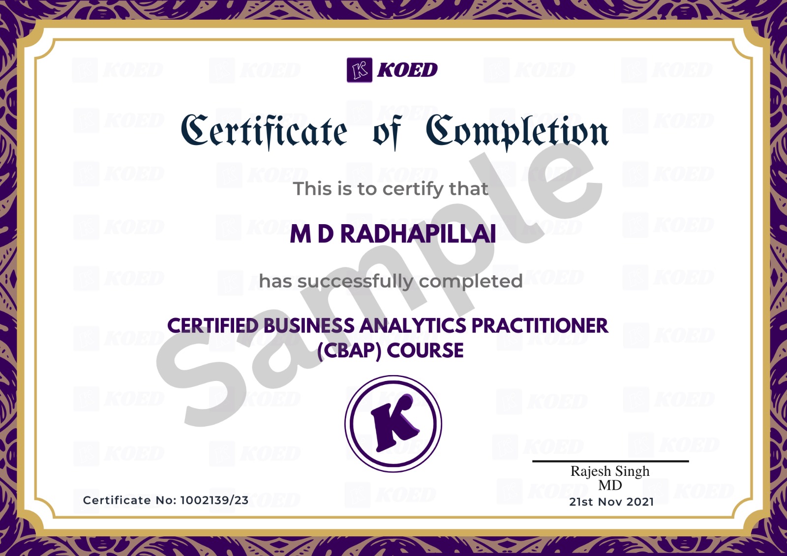 Certificate