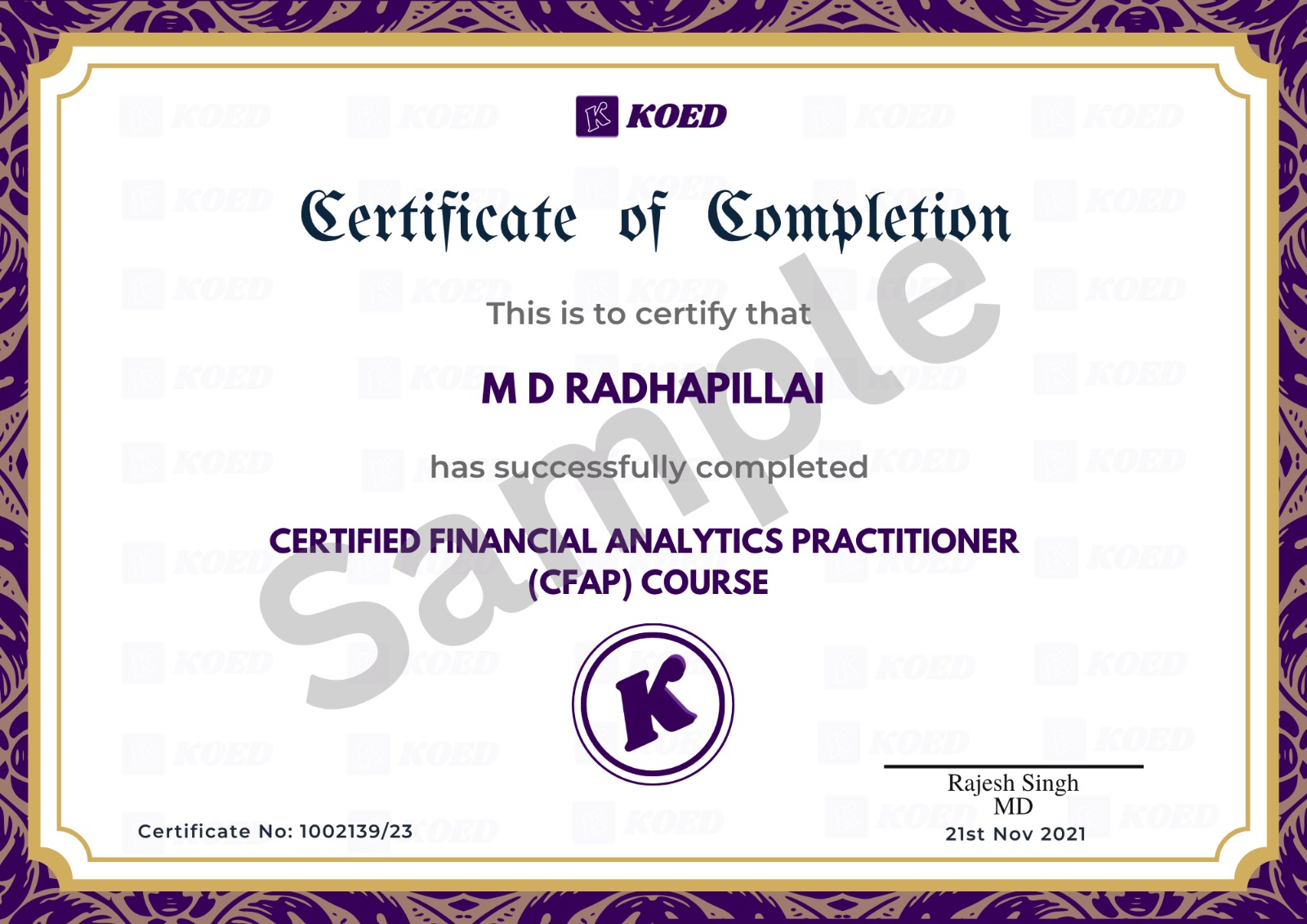 Certificate